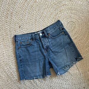 Madewell 100% cotton midi jean shorts cut off women’s 24